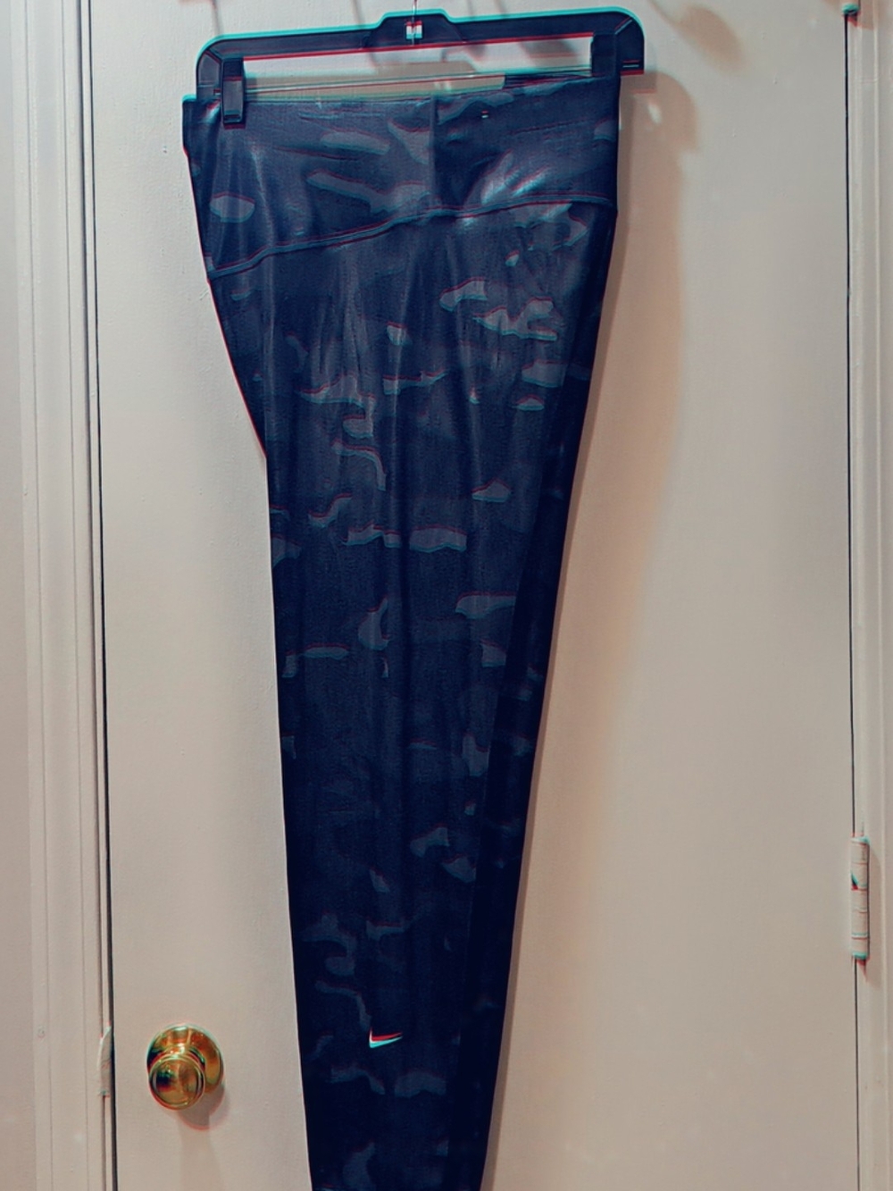 Nike Black Camo Full Length  Leggings with Small Swoosh Washed But Never Worn